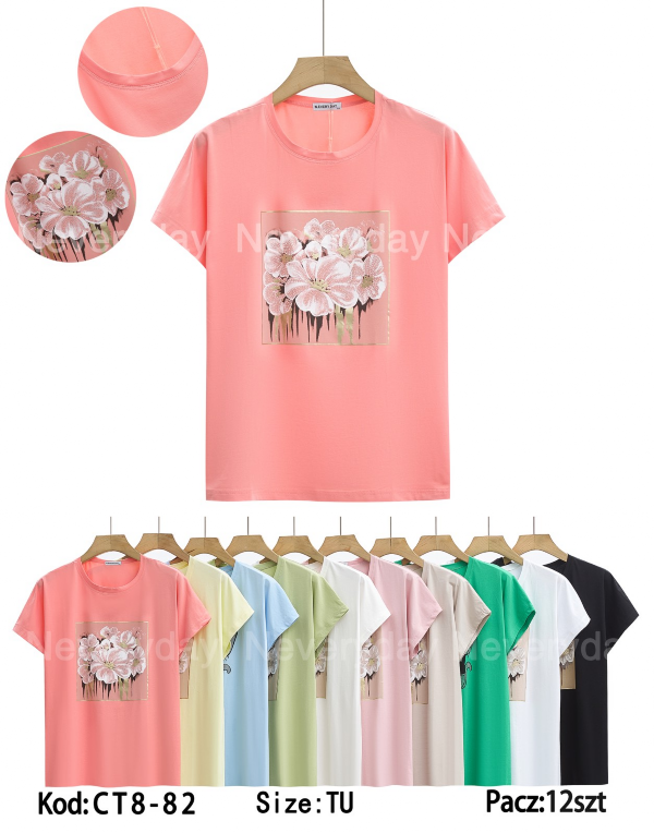 Bluzki damskie Roz Standard, Mix Kolor Paczka 12 szt